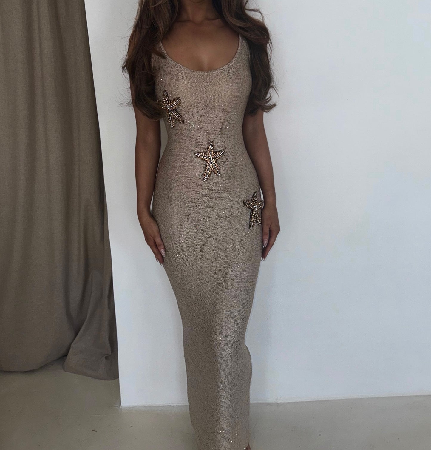 Ariel Maxi Champagne STARFISH Dress