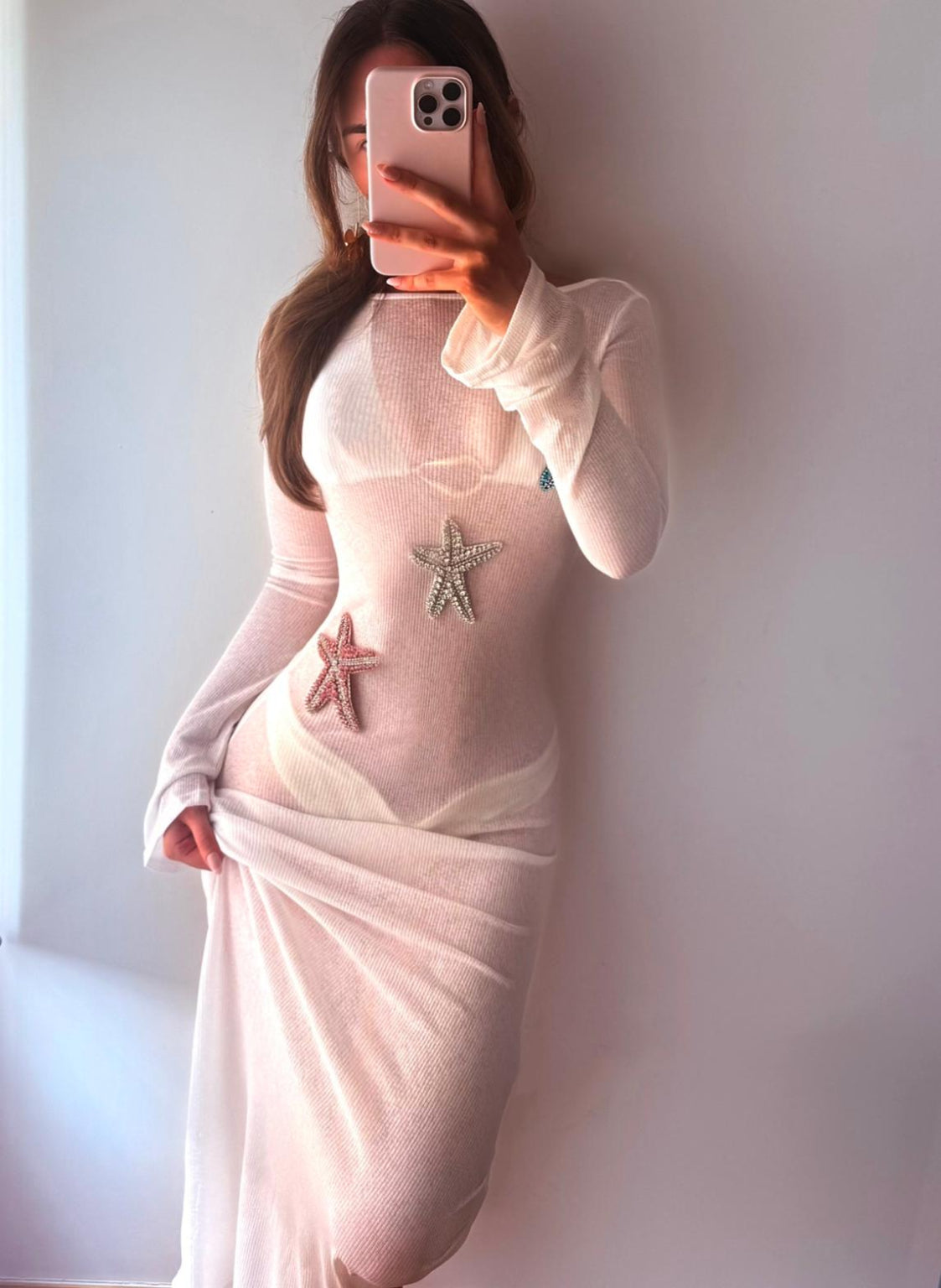 Ocean Mesh Starfish Maxi Dress
