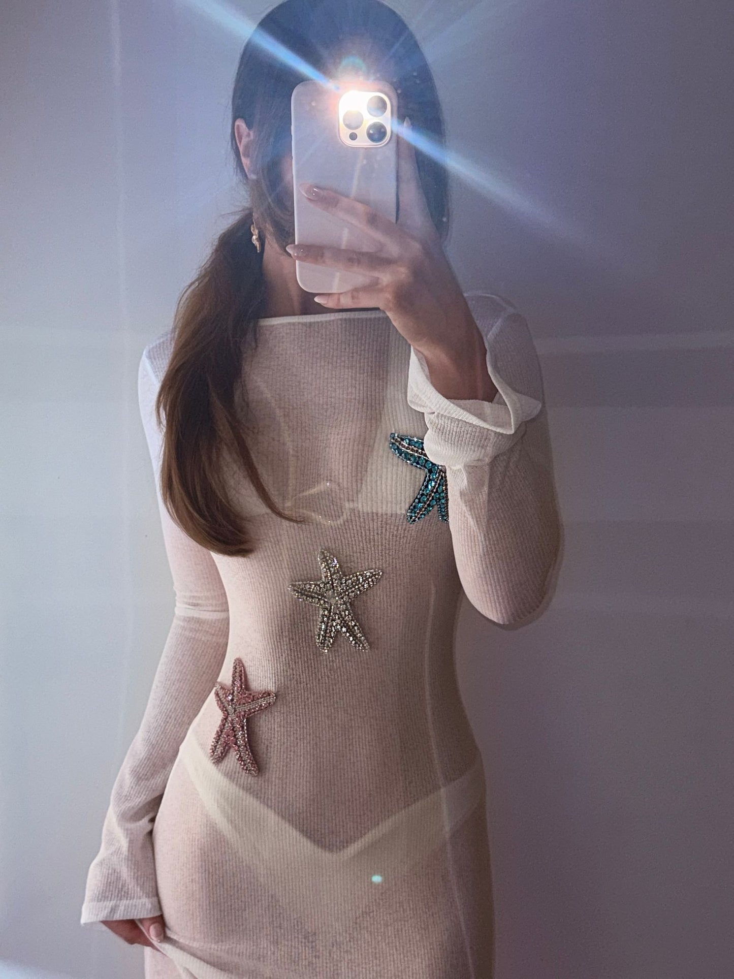 Ocean Mesh Starfish Maxi Dress