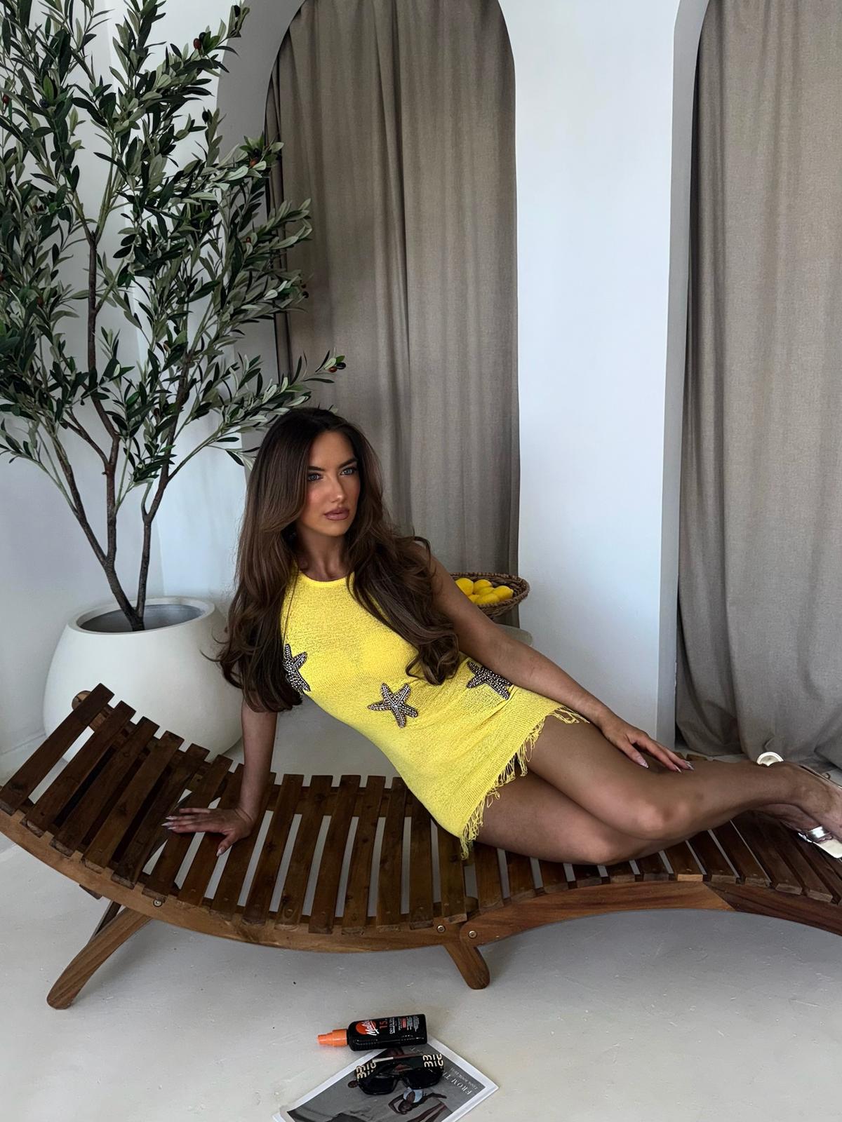 Ariel Yellow Starfish Dress