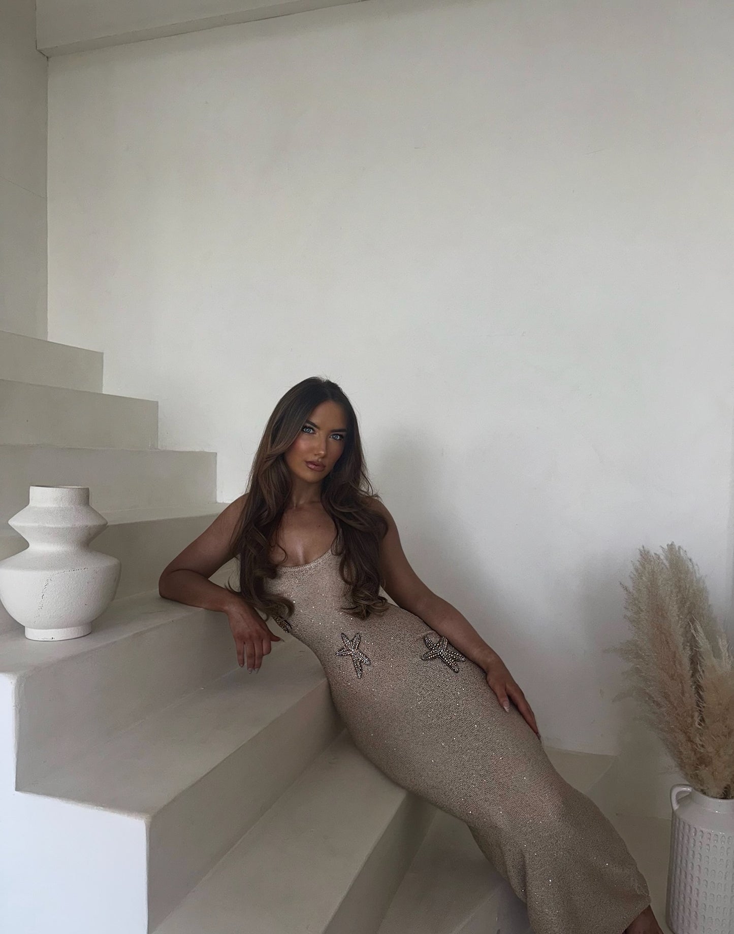 Ariel Maxi Champagne STARFISH Dress