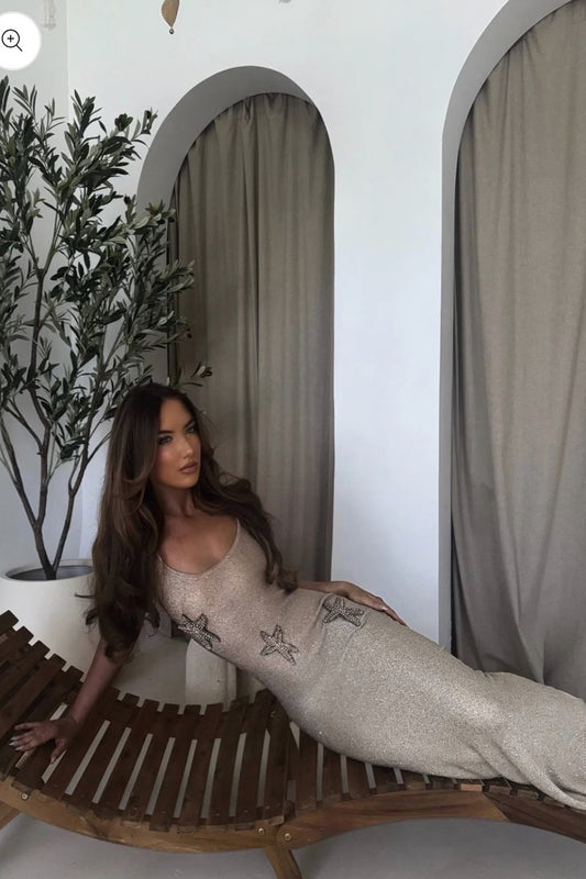 Ariel Maxi Champagne STARFISH Dress