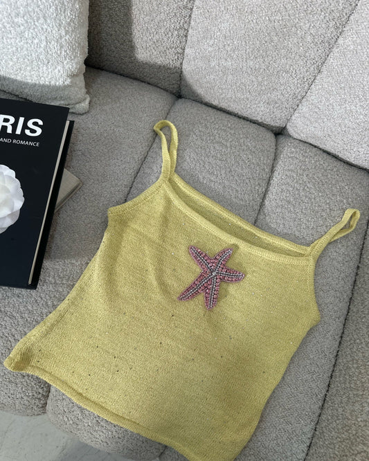 Azibi Yellow Vest Top