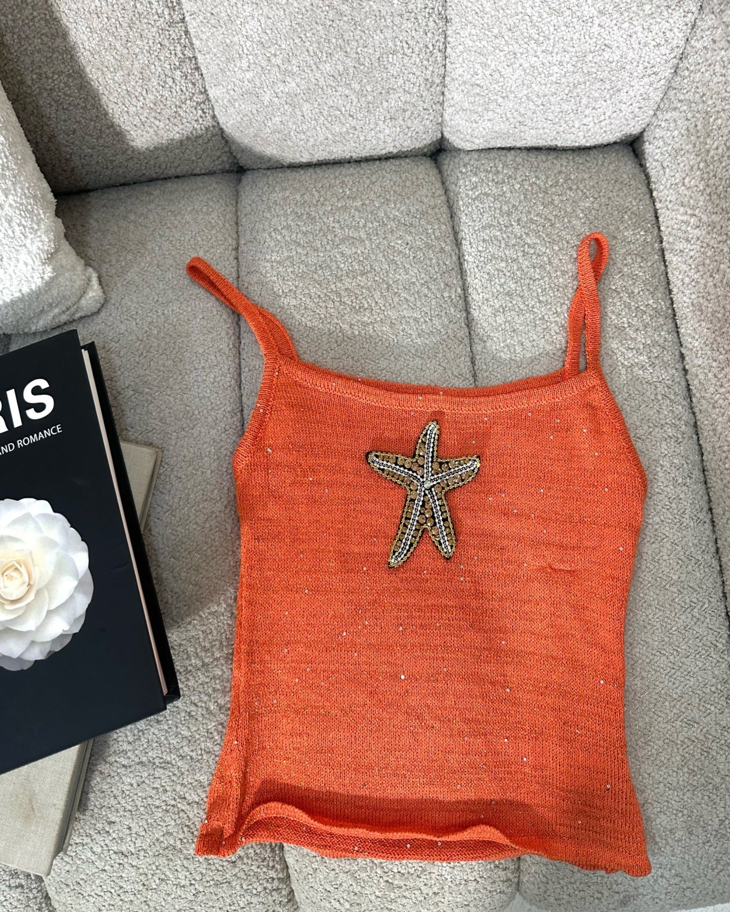 Azibi Orange Vest Top