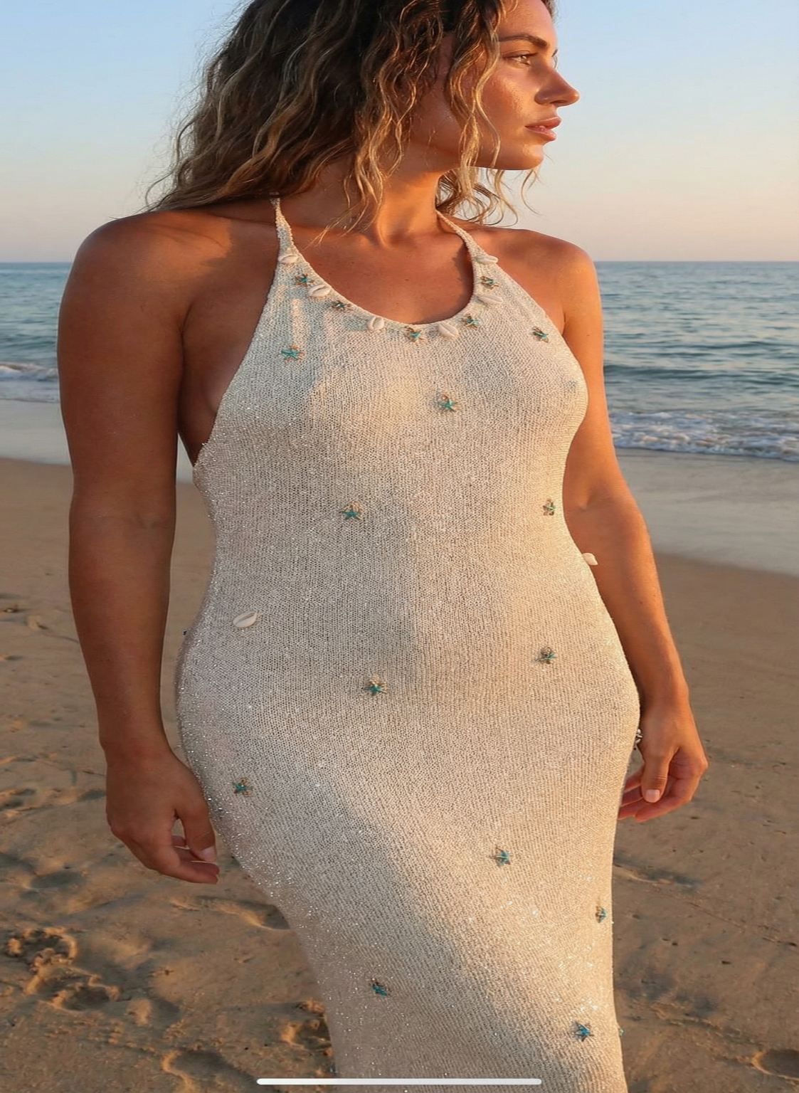 Elara Maxi Cream Maxi Seashell Finish