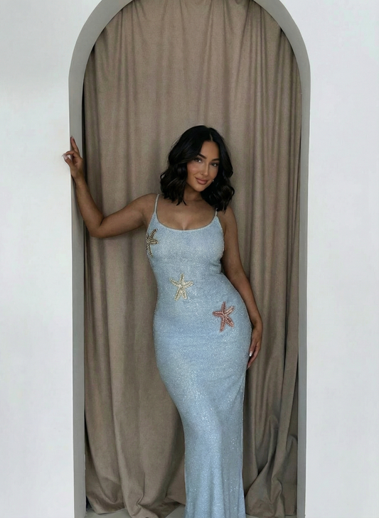 Ariel Plus Size Blue Starfish Dress