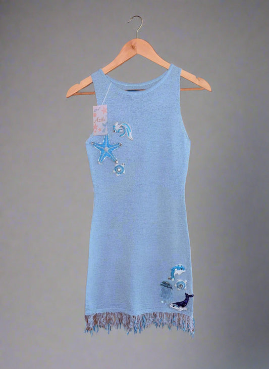 Ariel Under the Sea Mini Dress Blue