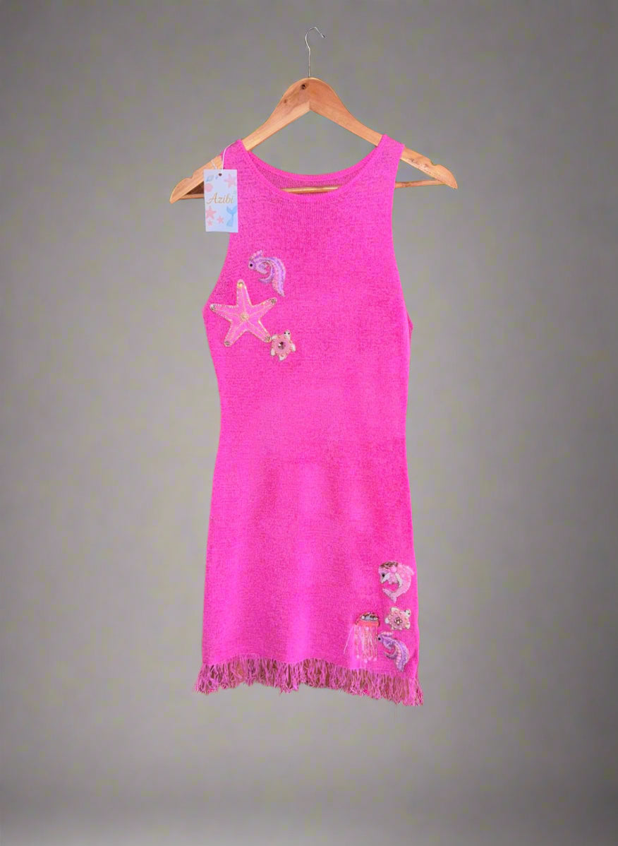Ariel Under the Sea Mini Dress Pink