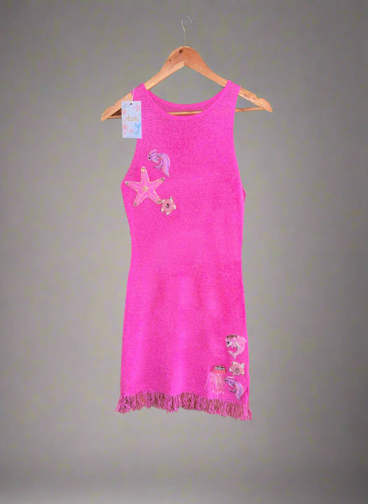 Ariel Under the Sea Mini Dress Pink